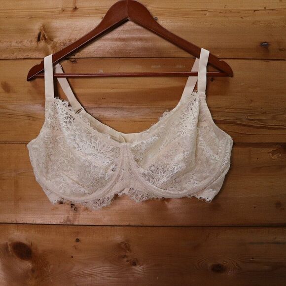 HSIA | Unlined Minimizer Lace Bra 42DDD Ivory - Picture 1 of 5